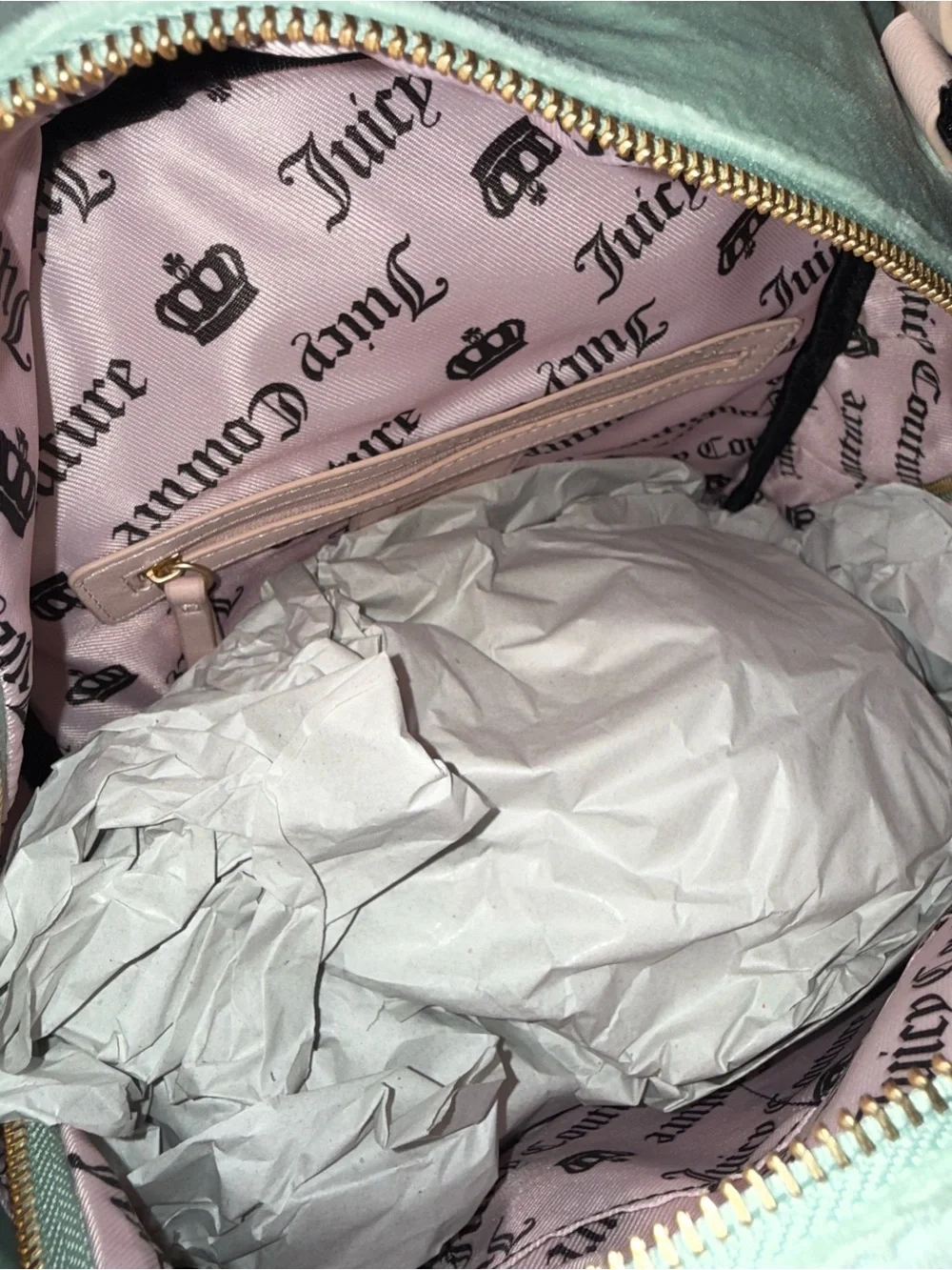 Juicy couture Velour Backpack with Mini Purse and Pom Charm